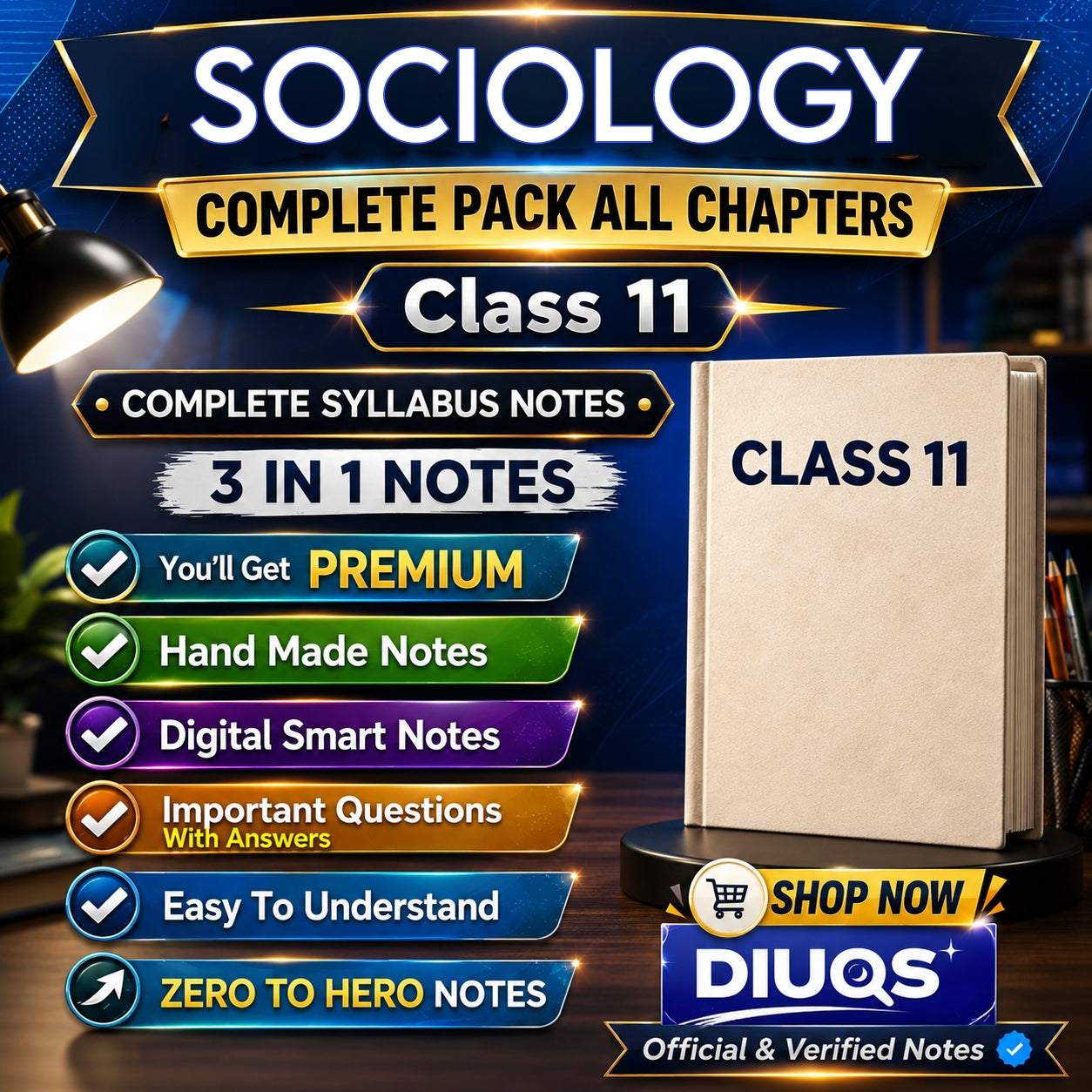 Class 11 Sociology Ultimate Full Pack (All Chapters Included) | 3 IN 1 Notes