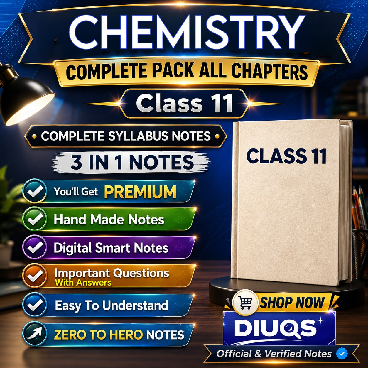 Class 11 Chemistry Ultimate Full Pack (All Chapters Included) | 3 IN 1 Notes