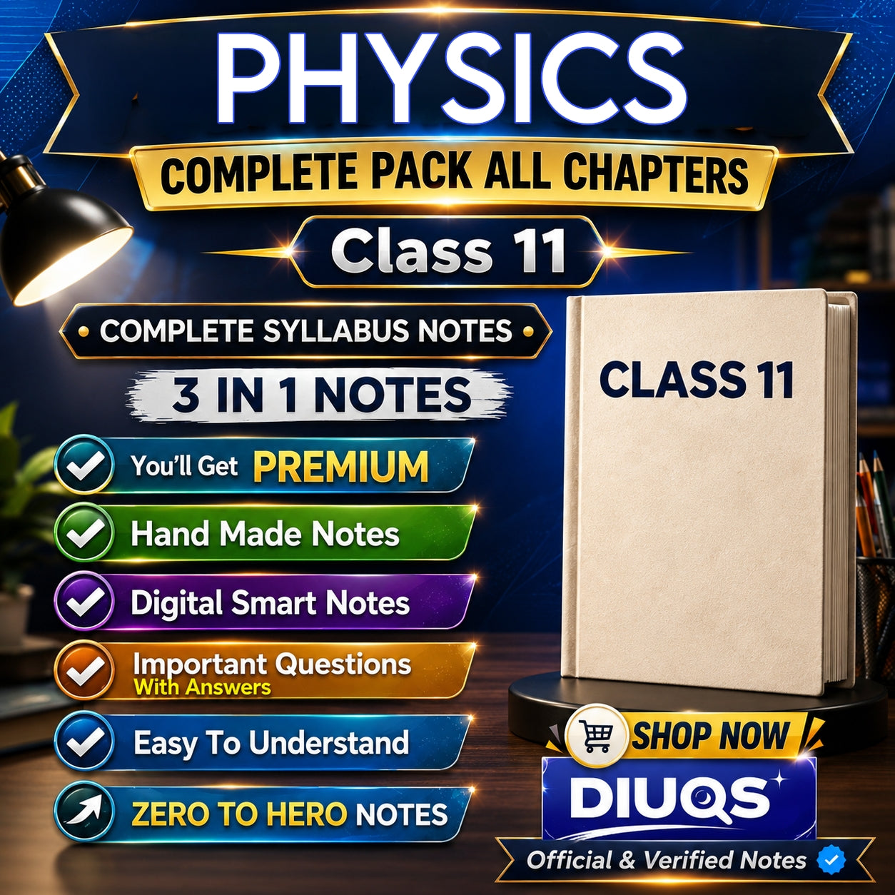 Class 11 Physics Ultimate Full Pack (All Chapters Included) | 3 IN 1 Notes