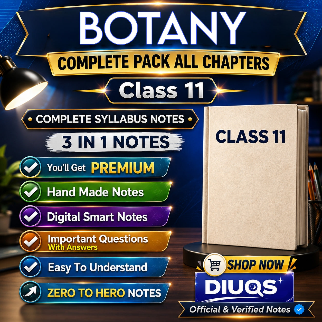 Class 11 Botany Ultimate Full Pack (All Chapters Included) | 3 IN 1 Notes