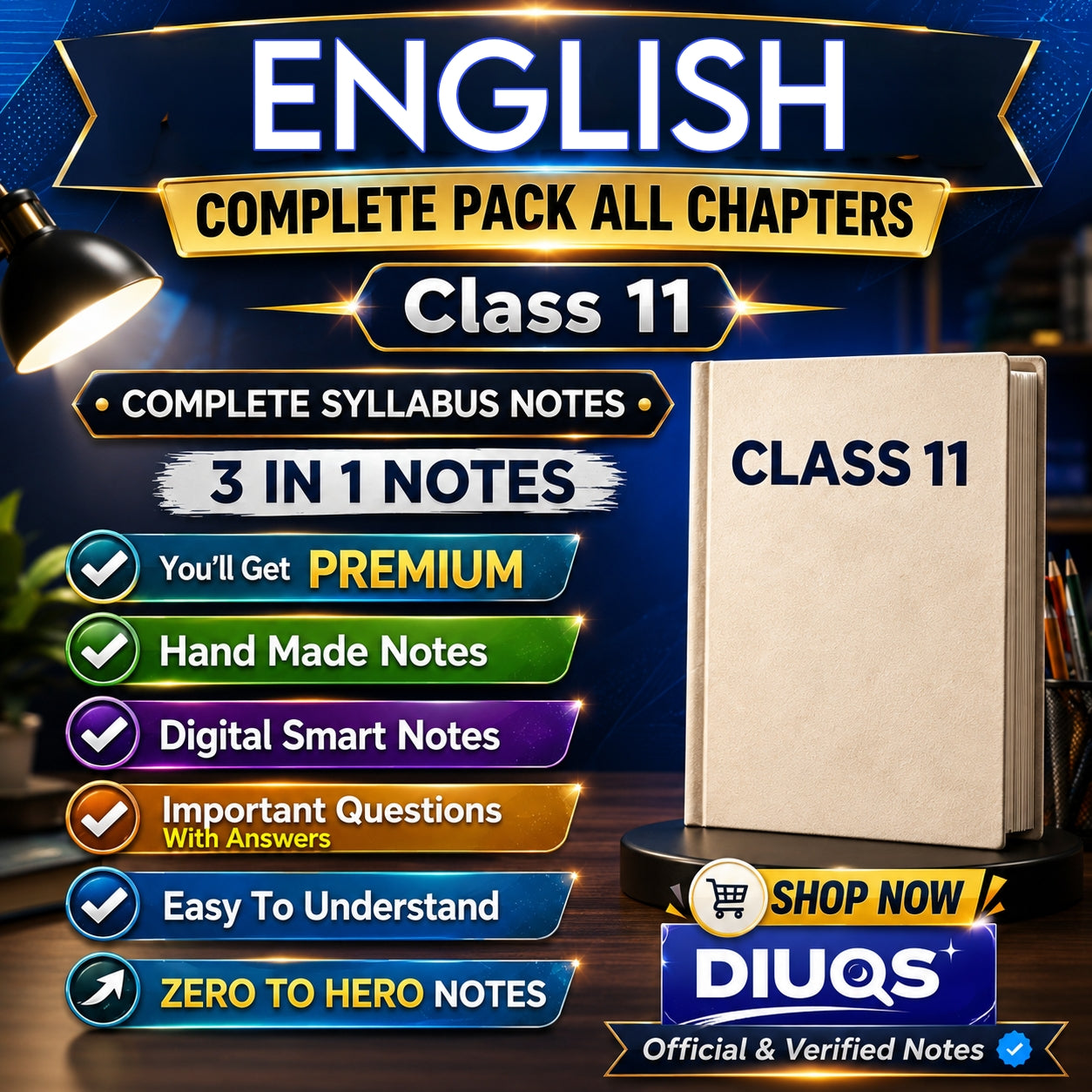 Class 11 English Ultimate Full Pack (All Chapters Included) | 3 IN 1 Notes