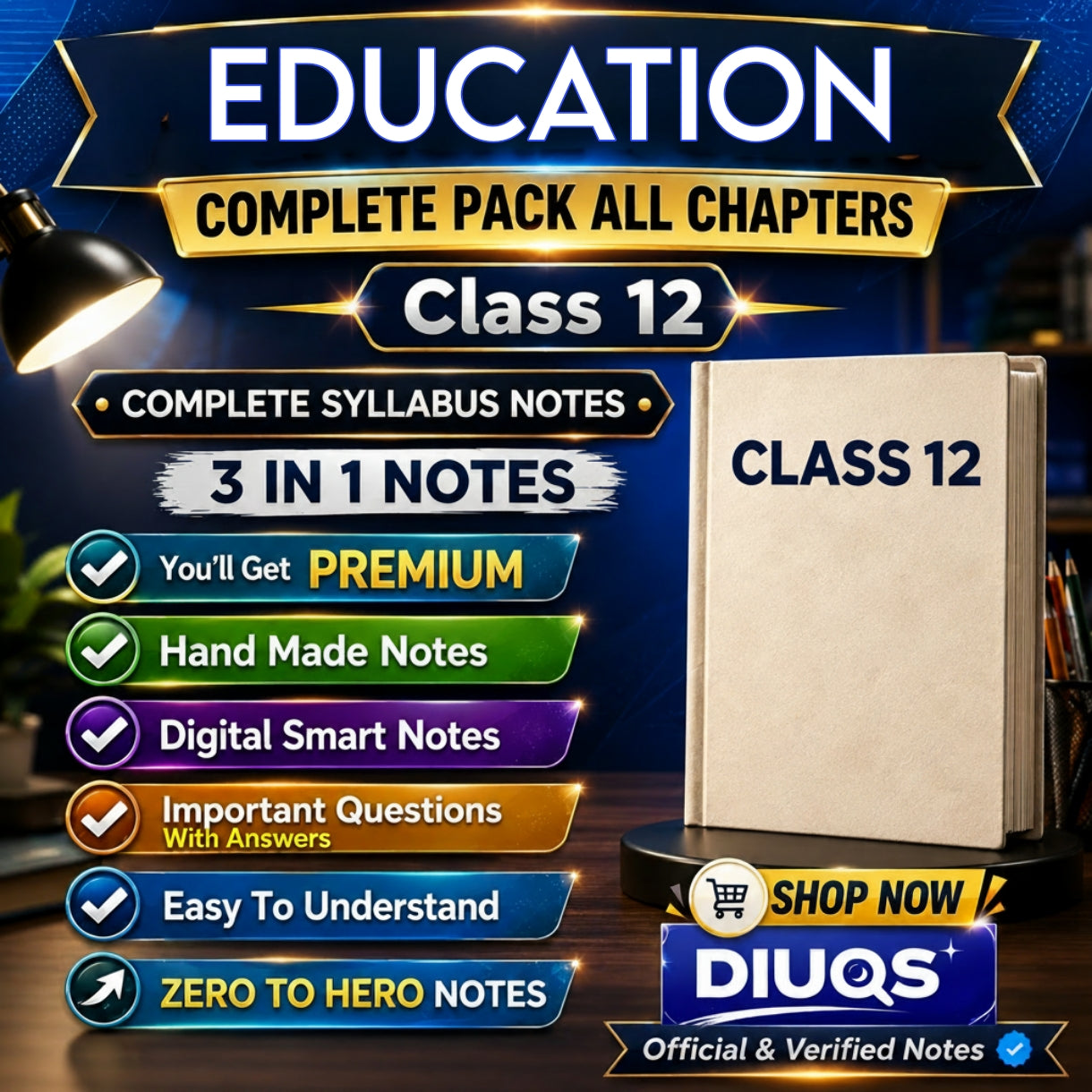 Class 12 Education Ultimate Full Pack (All Chapters Included) | 3 IN 1 Notes