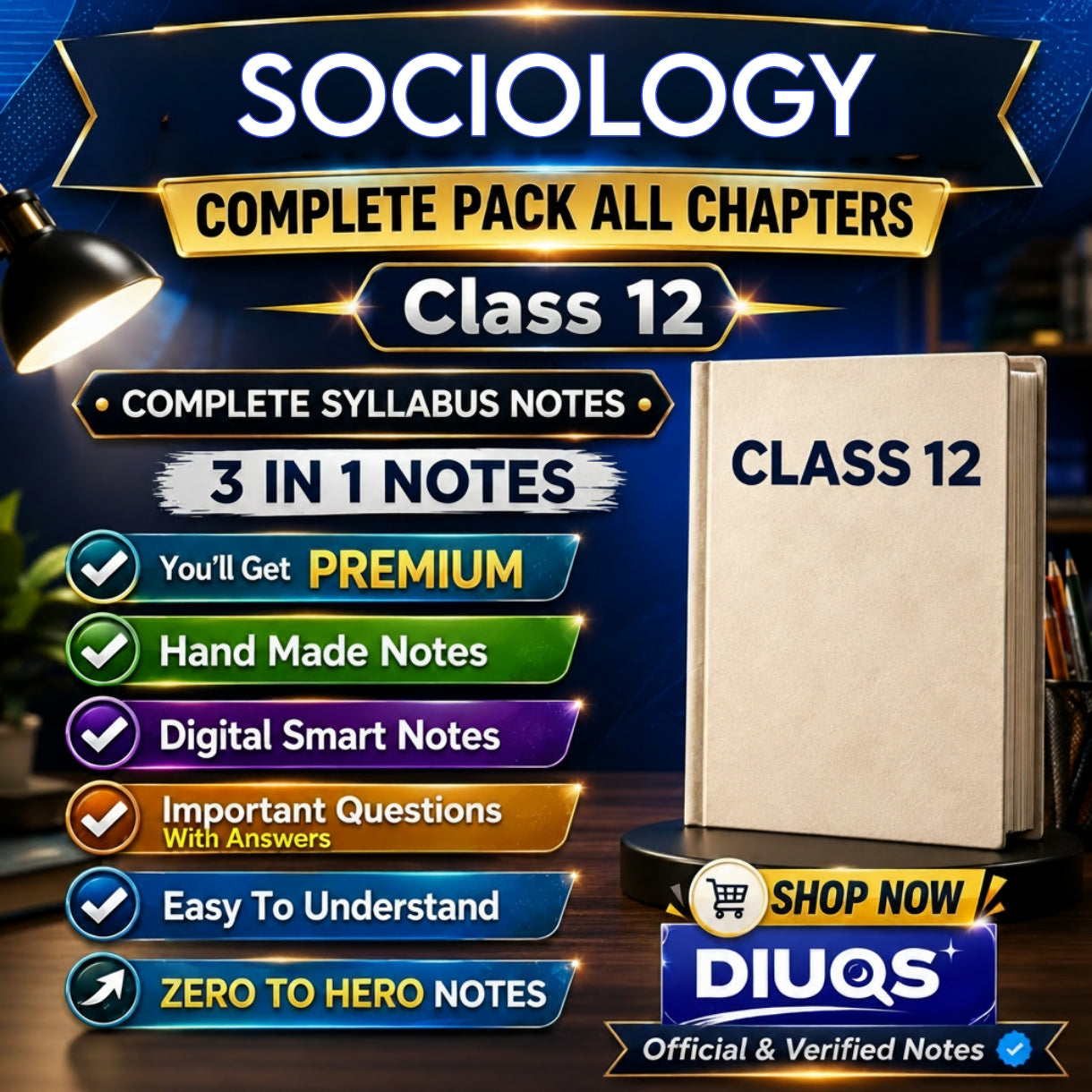 Class 12 Sociology Ultimate Full Pack (All Chapters Included) | 3 IN 1 Notes