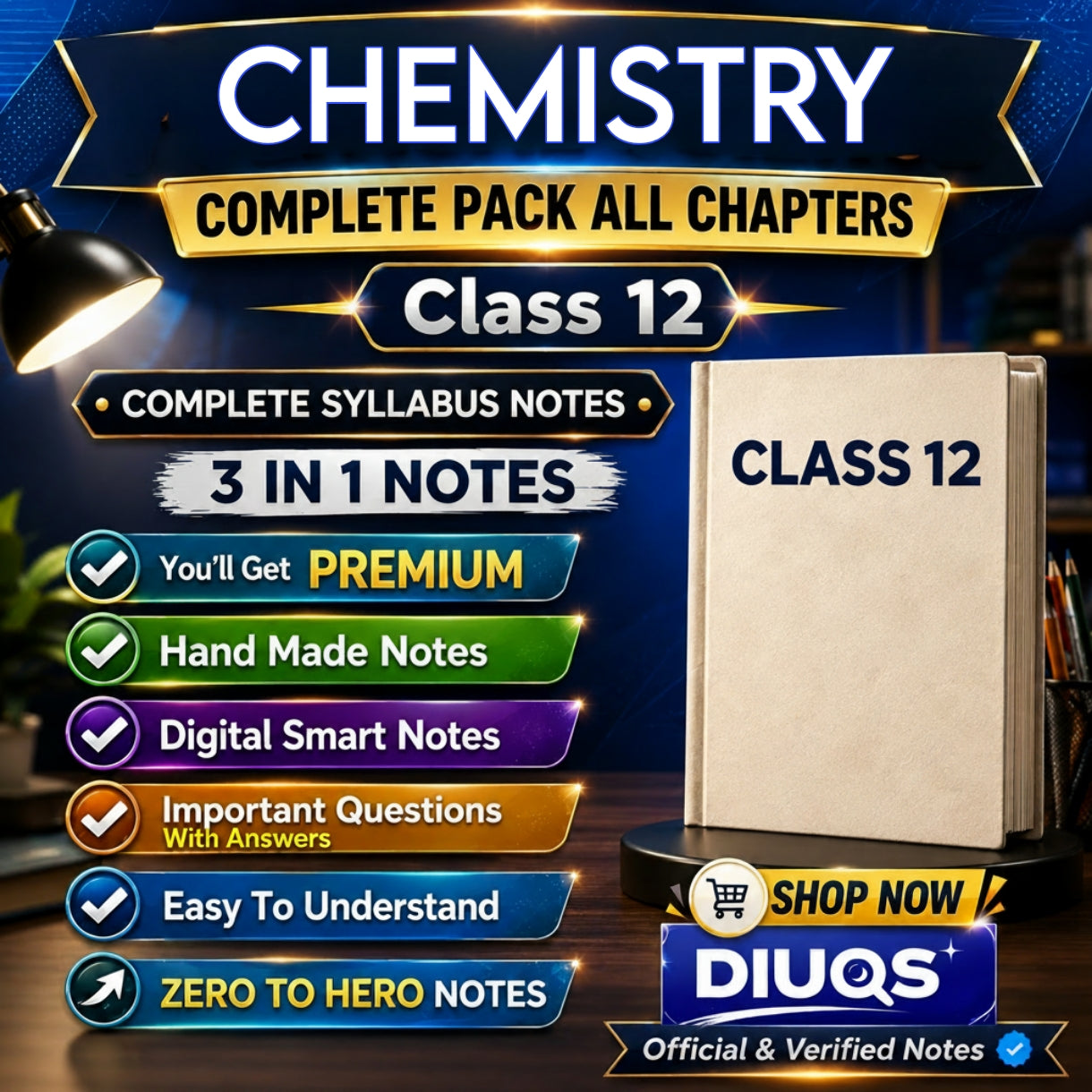 Class 12 Chemistry Ultimate Full Pack (All Chapters Included) | 3 IN 1 Notes