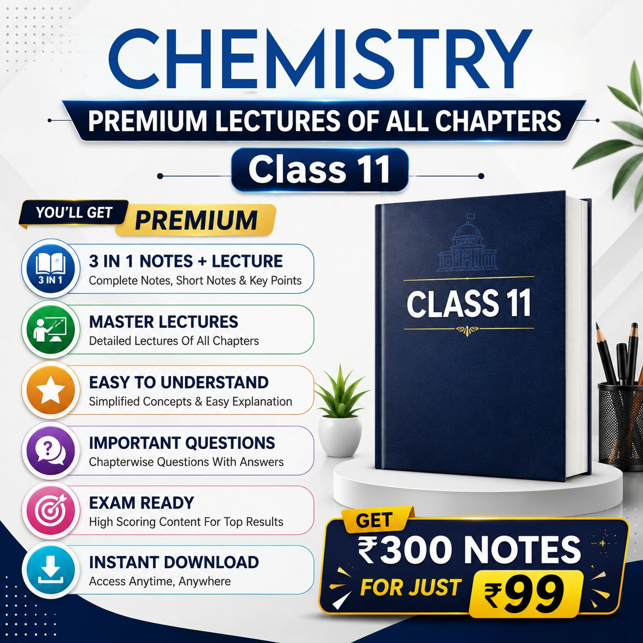 Class 11 Chemistry Complete Lecture Series + NOTES (All Chapters) | Full Course Access