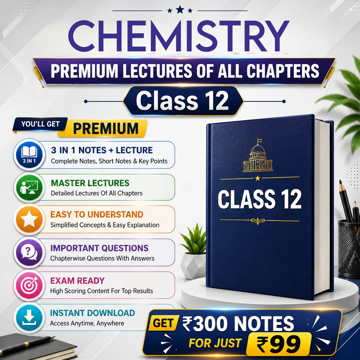 Class 12 Chemistry Complete Lecture Series + NOTES (All Chapters) | Full Course Access