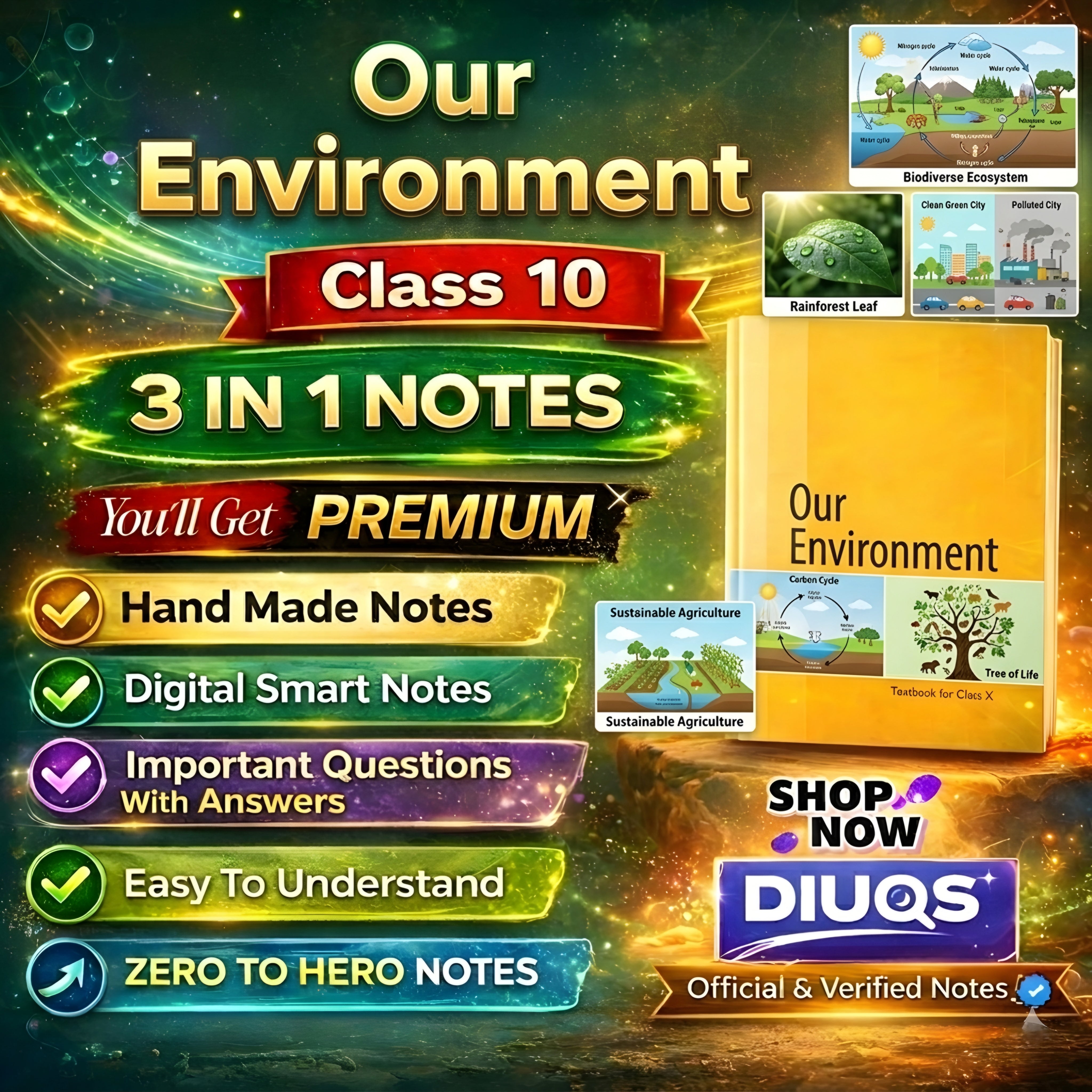 Premium Our Environment (3 IN 1 NOTES) Class 10th