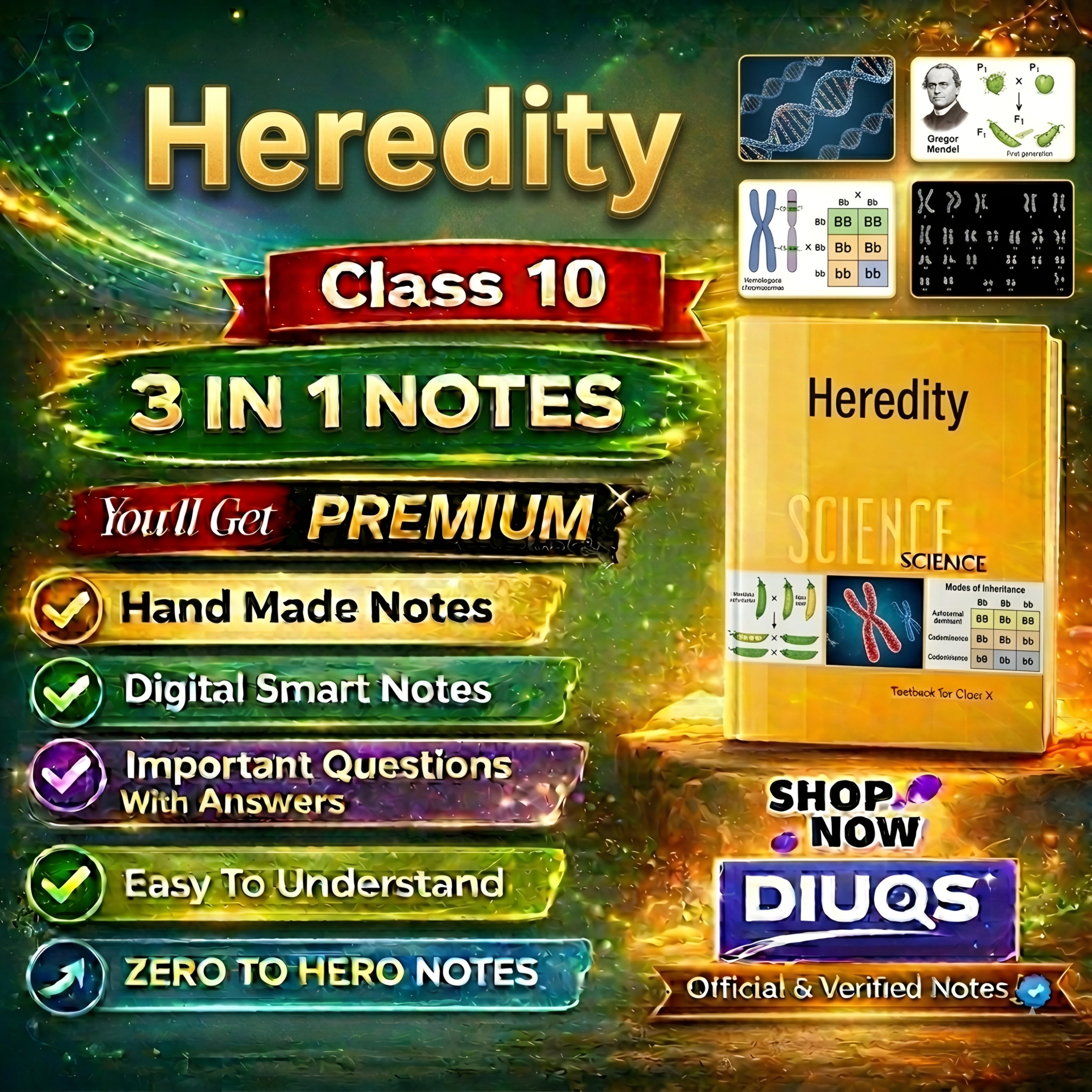 Premium Heredity (3 IN 1 NOTES) Class 10th