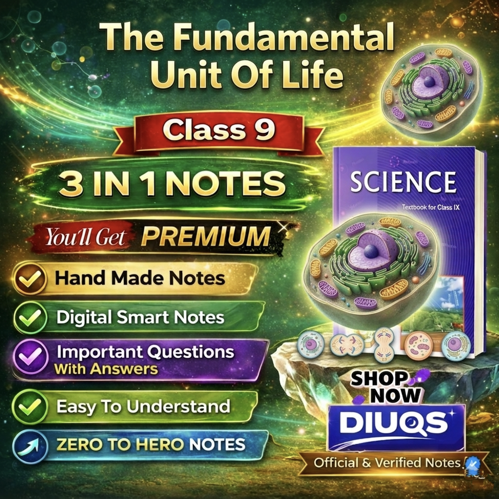 Premium The Fundamental Unit of Life (3 IN 1 NOTES) | Class 9