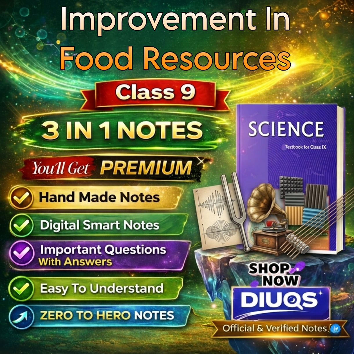 Premium Improvement in Food Resources (3 IN 1 NOTES) | Class 9