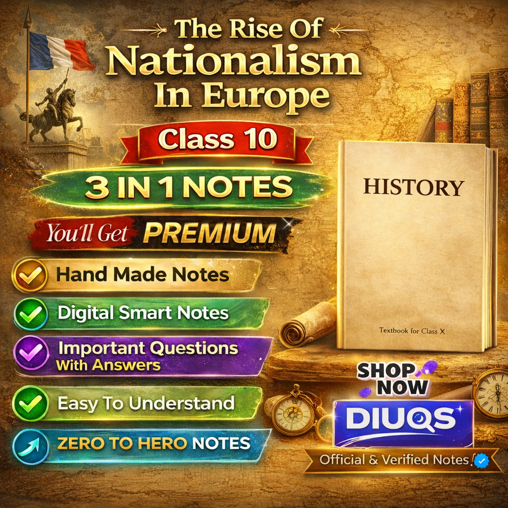 Premium The Rise Of Nationalism In Europe 3 IN 1 NOTES) Class 10th