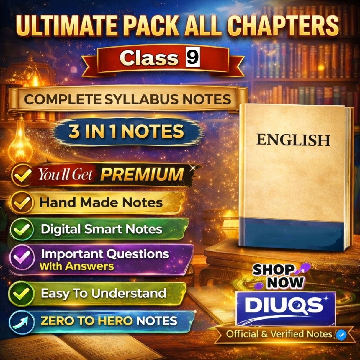 Class 9 English Ultimate Full Pack (All Chapters Included) | 3 IN 1 Notes
